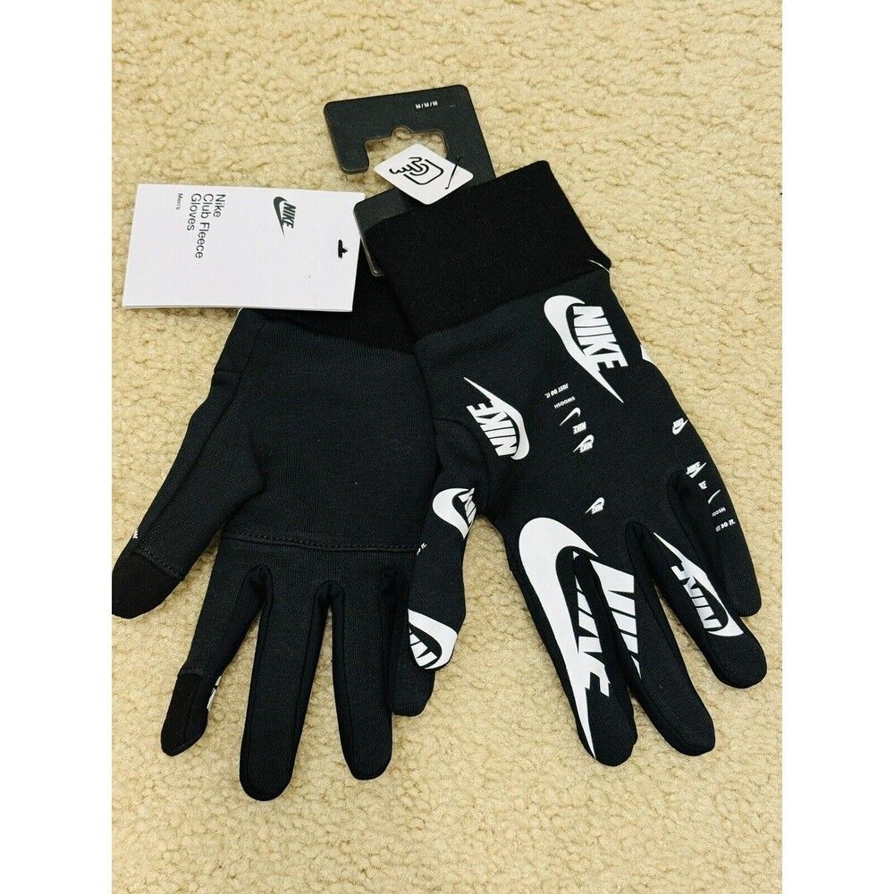 NWT Nike Club Fleece Training Gloves, N1008218-035 Black White Men’s Sz Medium